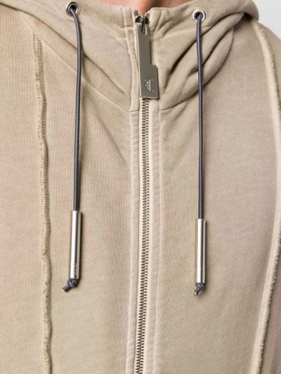 Shop A-cold-wall* Back Patch Zip Hoodie In Neutrals