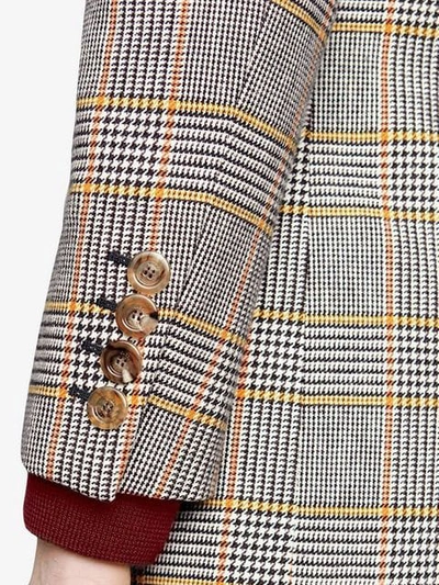 Shop Gucci Check Cotton Jacket In Neutrals