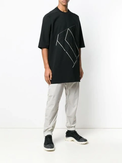 Shop Rick Owens Geometric Embroidered T In Black