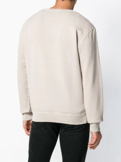 Shop Saint Laurent Heart Print Sweatshirt In Neutrals