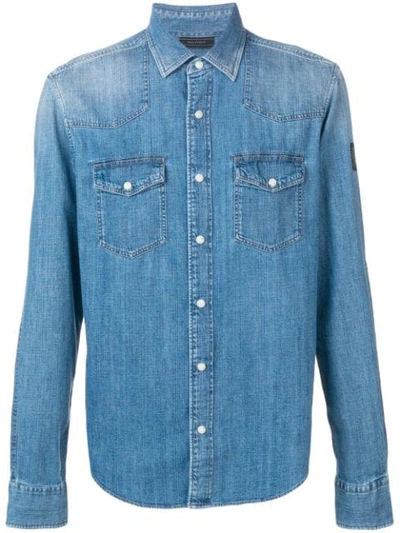 Shop Belstaff Chest Pocket Denim Shirt In Blue