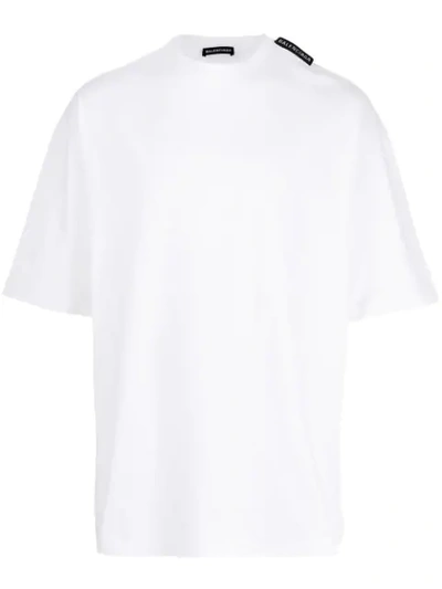 Shop Balenciaga Logo Tab T-shirt In White