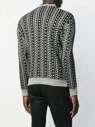 SAINT LAURENT TROMPE L’OEIL STRIPE SWEATER - 黑色