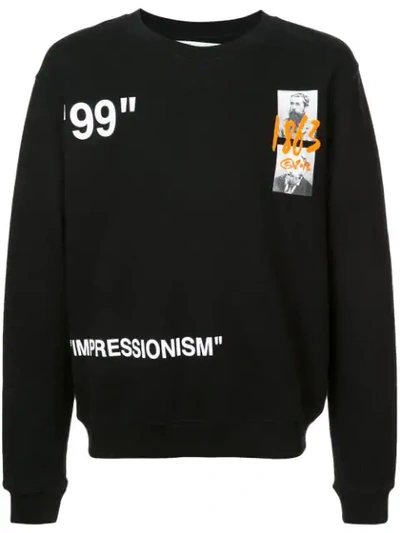 Shop Off-white Crew Neck Sweatshirt In 1088 Black/multi