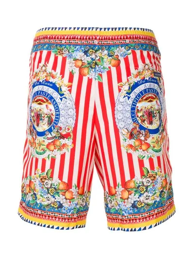 Shop Dolce & Gabbana Printed Swimming Shorts In Red