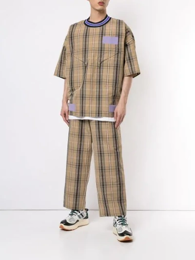 Shop A(lefrude)e Oversized Plaid T-shirt In Brown