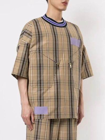 Shop A(lefrude)e Oversized Plaid T-shirt In Brown