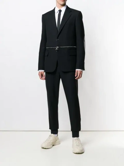 Shop Alexander Mcqueen Front Zipped Blazer In Black