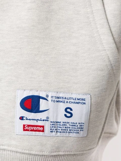 Shop Supreme X Champion Arc Logo Hoodie In Grey