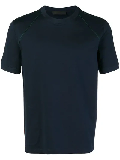 Shop Prada Short Sleeved T-shirt In Blue
