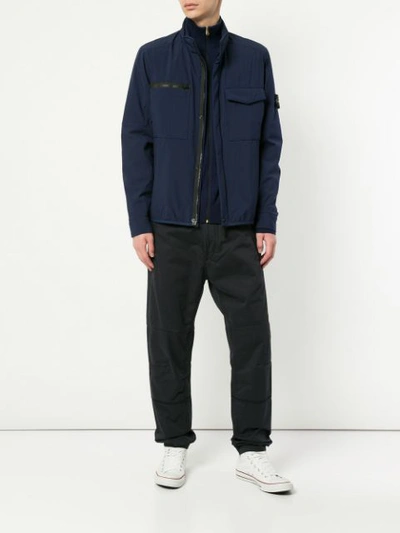 Shop Stone Island Loose Fitted Padded Jacket In Blue
