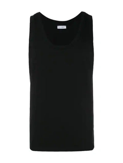 Dolce & Gabbana Day-by-day Pack Of Two Cotton-blend Vests In Black