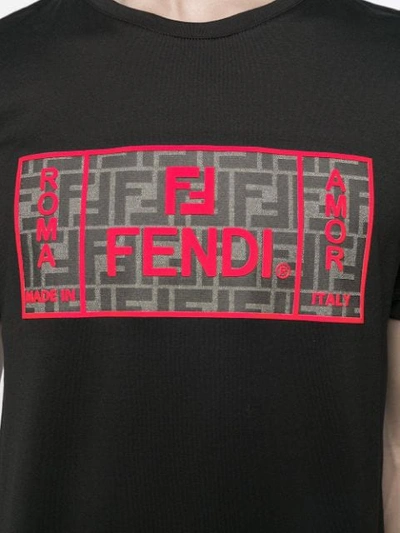 Shop Fendi Roma T-shirt In Black