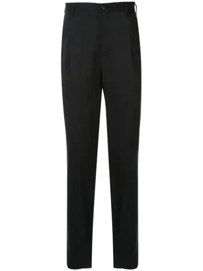 Shop Giorgio Armani Straight Fit Trousers In Grey