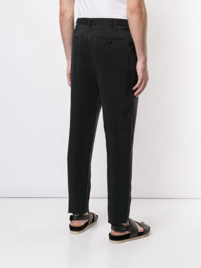 Shop Giorgio Armani Straight Fit Trousers In Grey