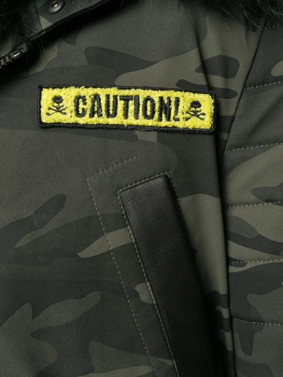 Shop Philipp Plein Camouflage Patch Coat - Grey