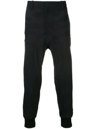 Shop Neil Barrett Gathered Ankle Cropped Trousers In Black