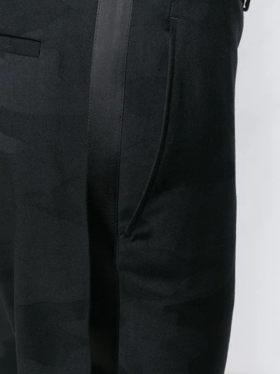 Shop Neil Barrett Gathered Ankle Cropped Trousers In Black