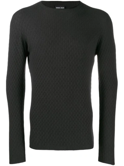 Shop Giorgio Armani Knitted Sweatshirt In Grey
