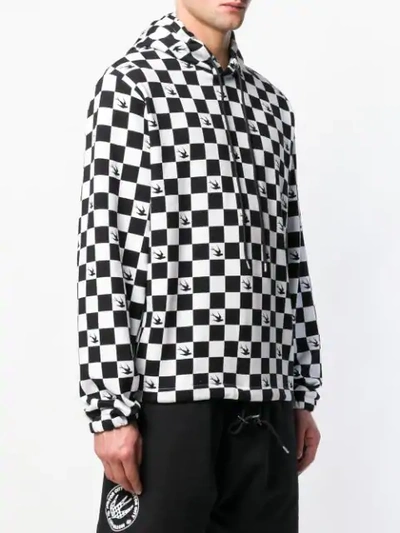 Shop Mcq By Alexander Mcqueen Chess And Swallow Hoodie In 9060 Black&white