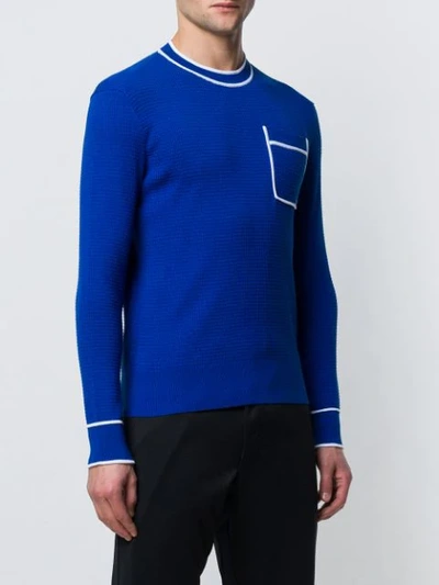 Shop Marni Contrasting Pocket Sweatshirt In Blue