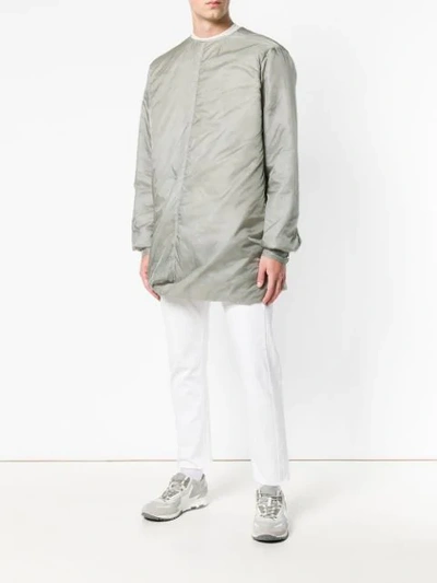 Shop Rick Owens Rear Zipped Jacket In Grey