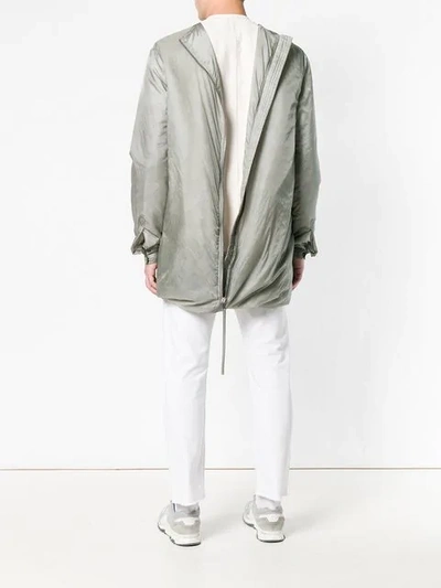 Shop Rick Owens Rear Zipped Jacket In Grey