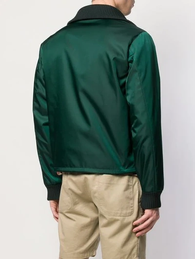 Shop Prada Gabardine Jacket In Green