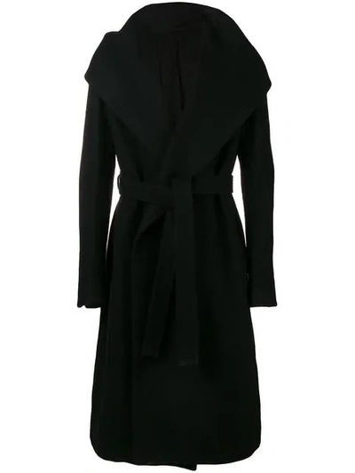 Shop Rick Owens Liner Wrap-front Coat In Black