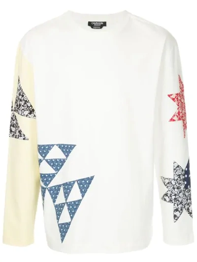 Shop Calvin Klein 205w39nyc Patchwork Crew Neck Sweatshirt In White