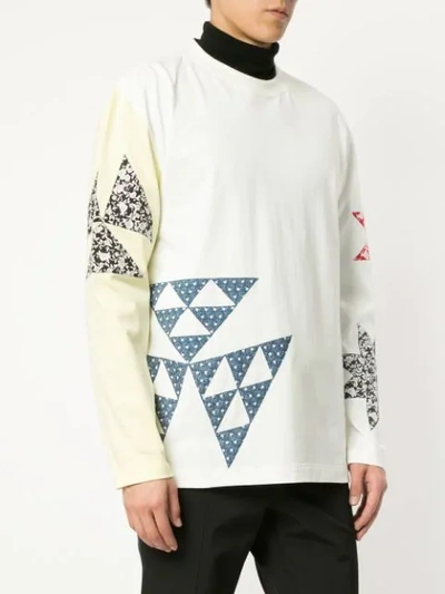 Shop Calvin Klein 205w39nyc Patchwork Crew Neck Sweatshirt In White