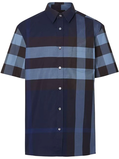 burberry short sleeve blue shirt