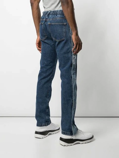 Shop Just Don Two-tones Straight Jeans In Blue