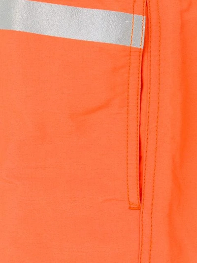 Shop Heron Preston Reflective Stripe Swim Shorts In Orange