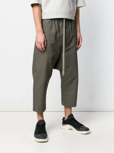 Shop Rick Owens Drawstring Drop Crotch Trousers In Grey