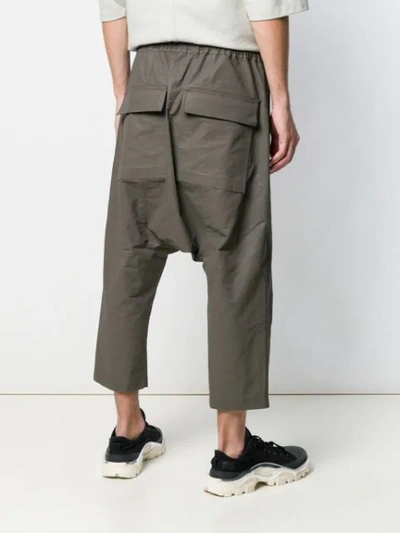 Shop Rick Owens Drawstring Drop Crotch Trousers In Grey