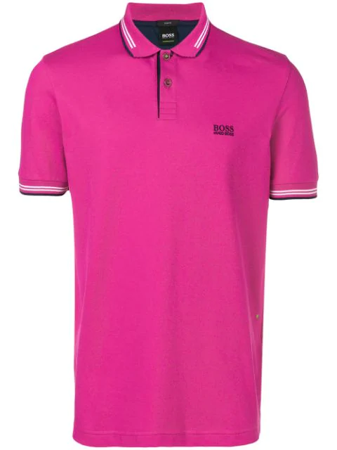 hugo boss pink polo shirt