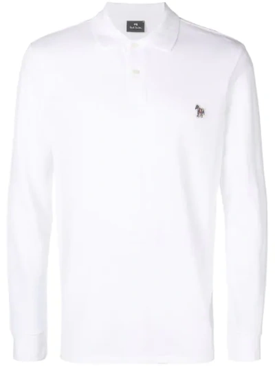 Shop Ps By Paul Smith Zebra Logo Polo Shirt In White