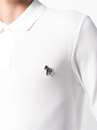 Shop Ps By Paul Smith Zebra Logo Polo Shirt In White