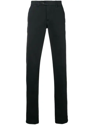 Shop Corneliani Tailored Fitted Trousers In Black