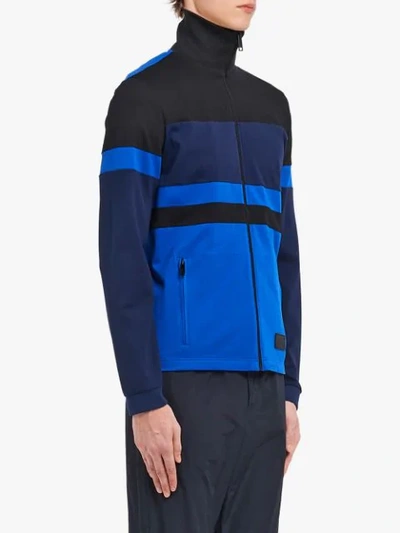 Shop Prada Piqué Jacket In Blue