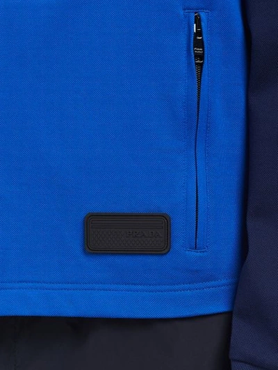 Shop Prada Piqué Jacket In Blue