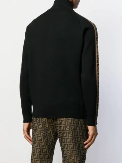 Shop Fendi Ff Knitted Cardigan In Black