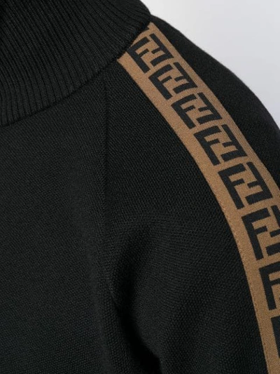 Shop Fendi Ff Knitted Cardigan In Black