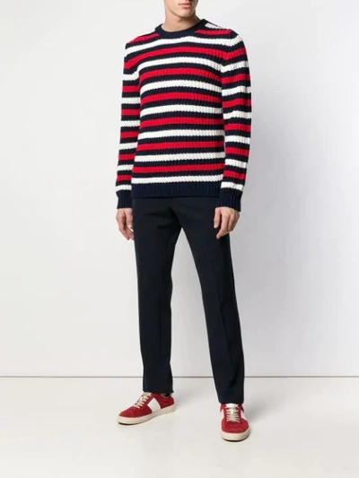 Shop Mp Massimo Piombo Striped Jumper In Red