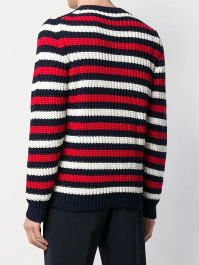 Shop Mp Massimo Piombo Striped Jumper In Red
