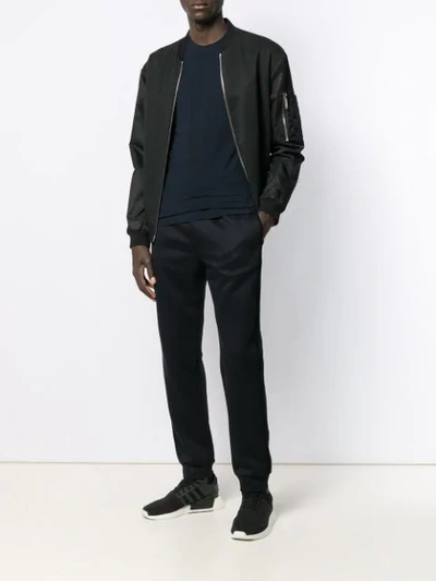 Giorgio Armani Virgin Wool Crew-neck Sweater In Blue