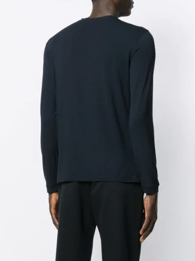 Giorgio Armani Virgin Wool Crew-neck Sweater In Blue