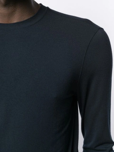 Giorgio Armani Virgin Wool Crew-neck Sweater In Blue
