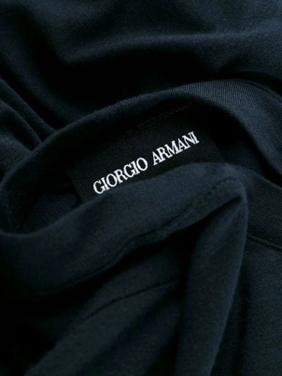 Giorgio Armani Virgin Wool Crew-neck Sweater In Blue